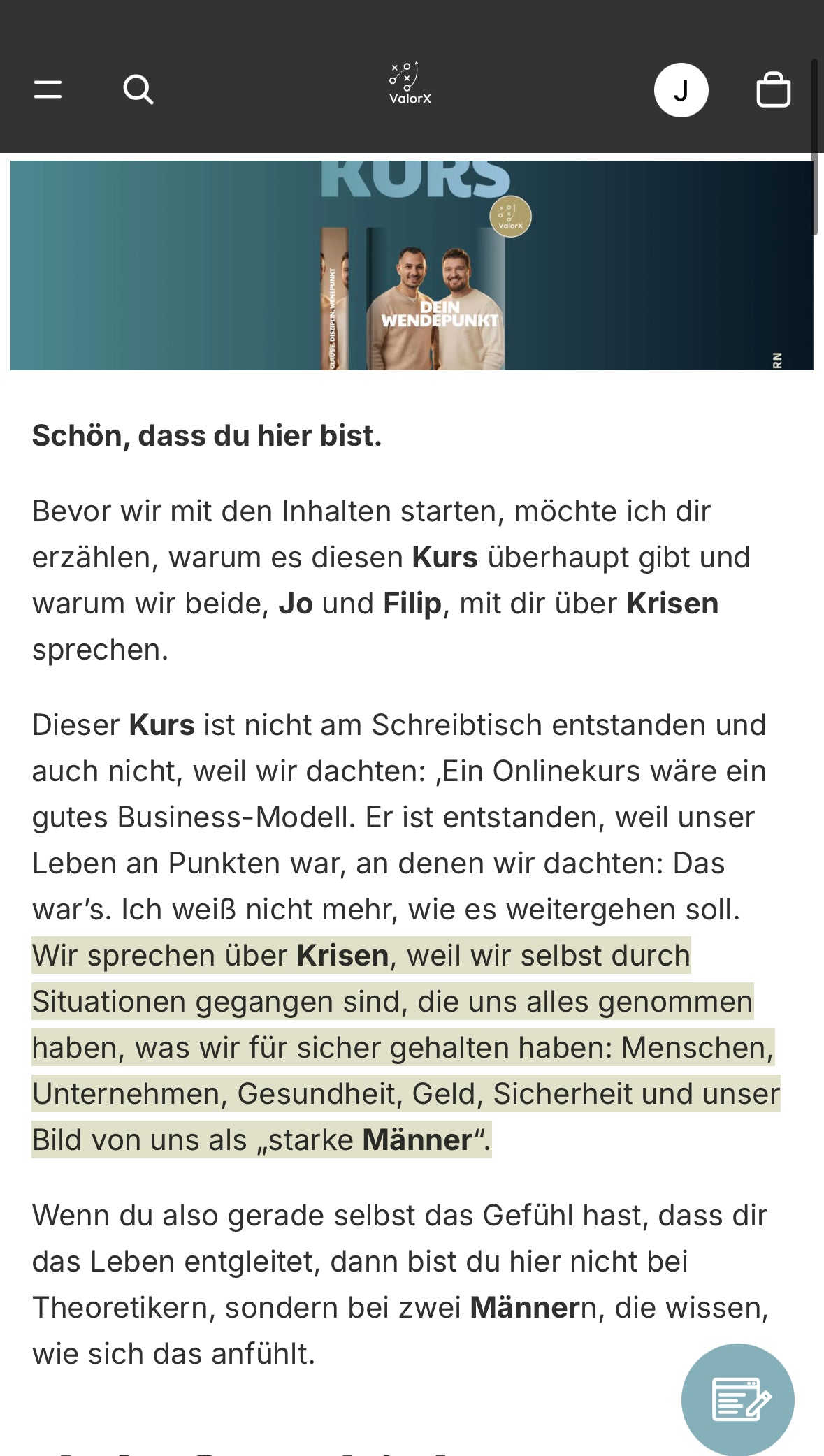 Krisenkompass Online-Kurs